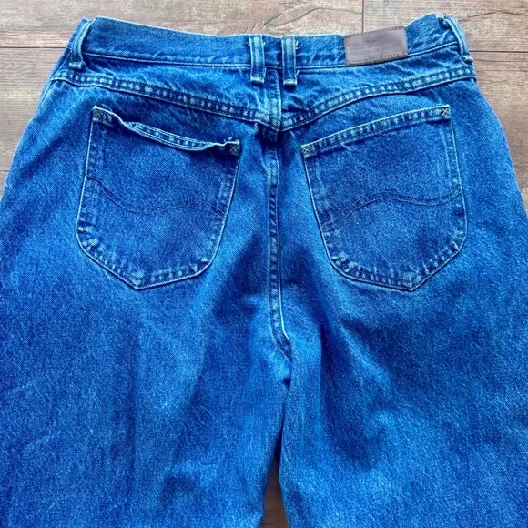 Vintage 90’s Lee High Rise Straight Leg Medium Wash Mom Jeans Size 14 Petite - Picture 6 of 7